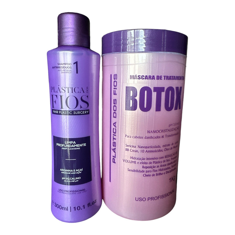  Kit Plastica dos Fios Shampoo Per La Pulizia Profonda Botox Per Capelli