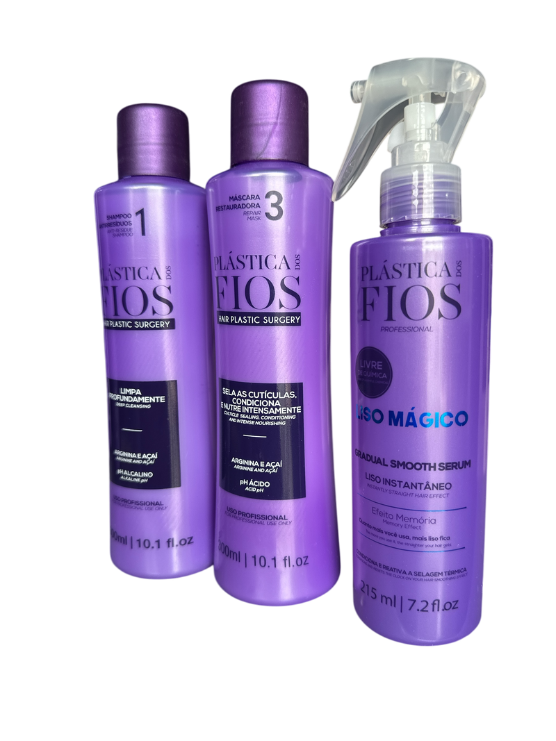 Cadiveu Plastica Dos Fios Sexy Hair Set. Shampooing, après-shampooing et fluide magique